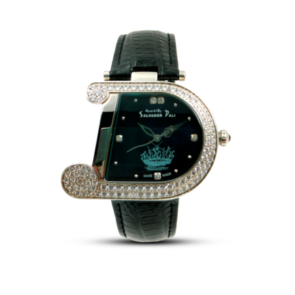 Salvador Dali Semi Sapphire Crystal All Stainless Steel Black Dial Watch For Men