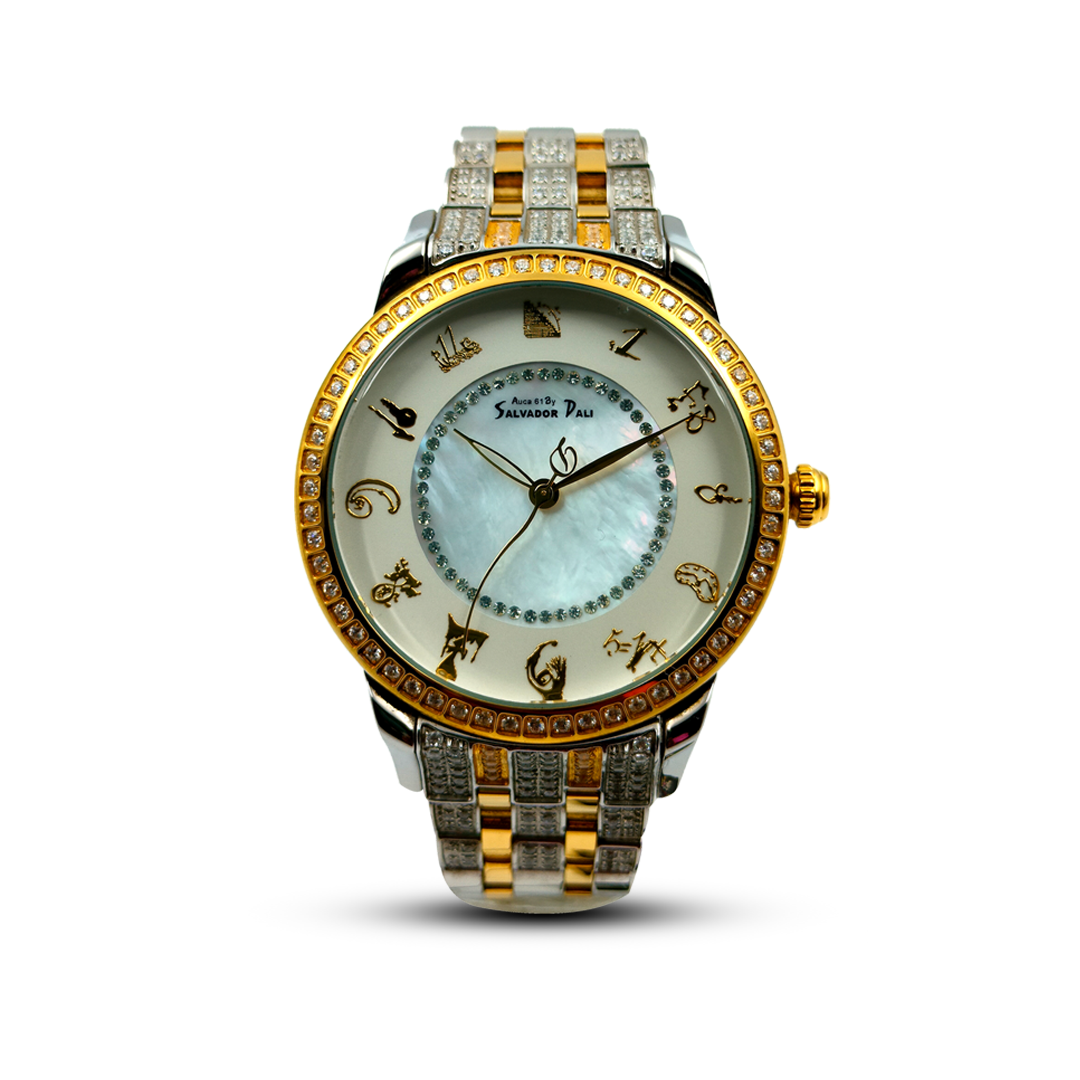 Salvador Dali Semi Sapphire Crystal All Stainless Steel Watch For Men