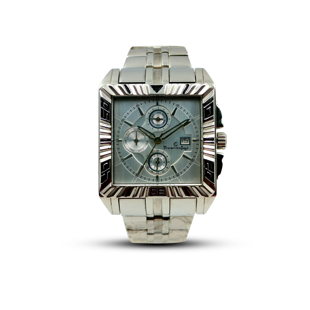 Vincent Van Gogh Solid Stainless Steel Chronograph Calendar Watch For Men